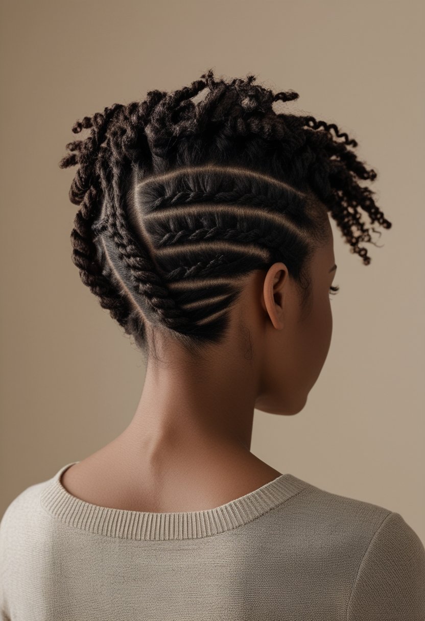 Natural Hair Flat Twist Ideas For Stunning, Effortless Styles A woman with natural textured hair styled in neat flat twists.